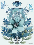 Blue Flowers: A4 Lined Notebook: Hardcover