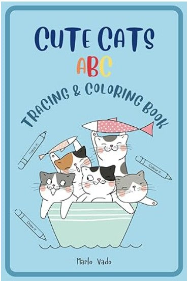 Cute Cats ABC: Tracing & Coloring Book