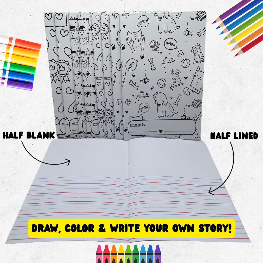 Lined Writing Practice & Story Books (8-pack)