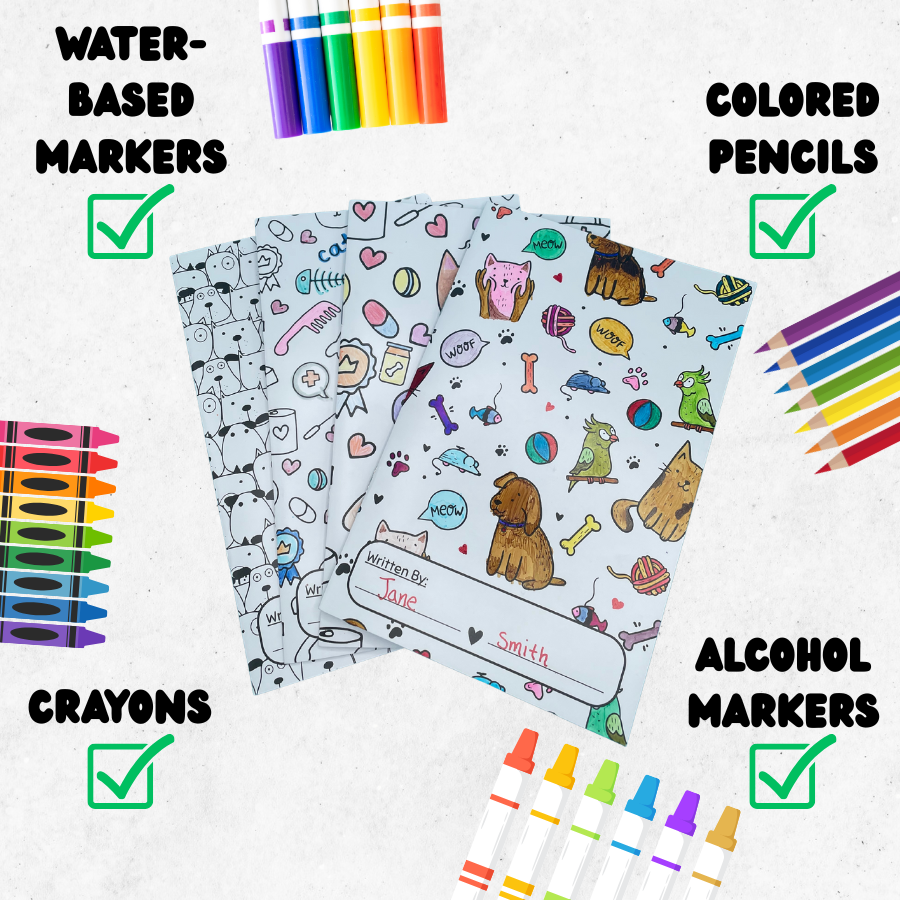 Lined Writing Practice & Story Books (8-pack)